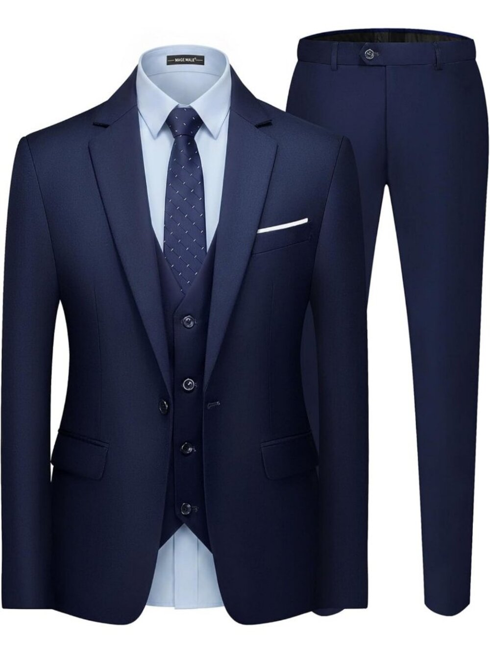 Elegant Men's 3-Piece Slim Fit Suit Set - One Button Blazer, Vest & Pants for